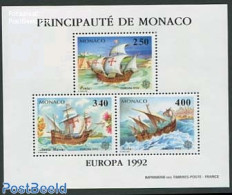 Monaco 1992 Europa, Discovery Of America, Special S/s, Mint NH, History - Transport - Europa (cept) - Explorers - Ship.. - Ongebruikt