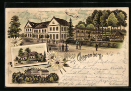 Lithographie Cappenberg, Gasthaus Cappenberger Hof, Forsthaus Schloss  - Caza