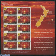 New Zealand 2000 Sunrise M/s, Mint NH, Various - Maps - New Year - Unused Stamps