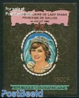 Central Africa 1982 Princess Diana 21st Birthday 1v, Gold, Imperforated, Mint NH, History - Charles & Diana - Kings & .. - Familias Reales