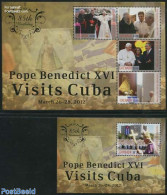 Grenada 2012 Pope Benedict XVI Visit To Cuba 2 S/s, Mint NH, Religion - Pope - Religion - Papi