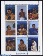 Central Africa 1999 Muhammad Ali 9v M/s, Mint NH, Sport - Boxing - Sport (other And Mixed) - Boxen