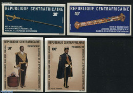 Central Africa 1975 Bokassa 4v Imperforated, Mint NH, History - Various - Kings & Queens (Royalty) - Uniforms - Koniklijke Families