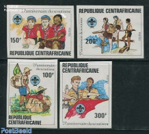 Central Africa 1977 75 Years Scouting 4v, Imperforated, Mint NH, Sport - Scouting - Repubblica Centroafricana