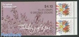 Australia 1990 Greeting Stamp Booklet, Mint NH, Nature - Flowers & Plants - Stamp Booklets - Nuovi