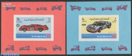 Yemen, Kingdom 1969 Autosports 2 S/s, Imperforated, Mint NH, Sport - Transport - Autosports - Automobiles - Coches