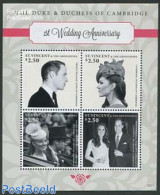 Saint Vincent 2012 William & Kate Wedding Anniversary S/s, Mint NH, History - Kings & Queens (Royalty) - Royalties, Royals