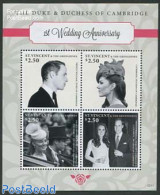 Saint Vincent 2012 William & Kate Wedding Anniversary S/s, Mint NH, History - Kings & Queens (Royalty) - Familias Reales