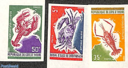 Ivory Coast 1971 Shells 3v, Imperforated, Mint NH, Nature - Shells & Crustaceans - Ongebruikt