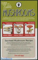 Ghana 2012 Edible Mushrooms 3v M/s, Mint NH, Health - Nature - Food & Drink - Mushrooms - Ernährung