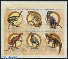 Mali 2000 Preh. Animals 6v M/s, Imperforated, Mint NH, Nature - Prehistoric Animals - Prehistóricos