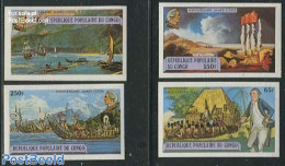 Congo Republic 1979 James Cook 4v, Imperforated, Mint NH, History - Transport - Explorers - Ships And Boats - Exploradores