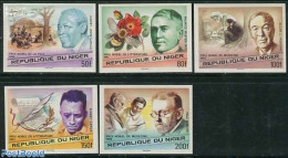 Niger 1977 Nobel Prize Winners 5v, Imperforated, Mint NH, History - Art - Authors - Schrijvers