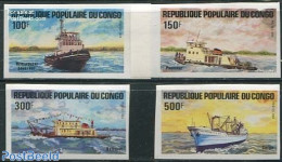 Congo Republic 1984 Ships 4v, Imperforated, Mint NH, Transport - Ships And Boats - Bateaux