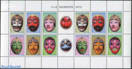 Suriname, Republic 2012 Masks 2x6v M/s, Mint NH - Suriname