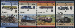 Tuvalu 1985 Locomotives 4x2v, SPECIMEN, Mint NH, Transport - Railways - Eisenbahnen