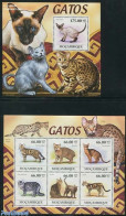 Mozambique 2011 Domestic Cats 2 S/s, Mint NH, Nature - Cat Family - Mozambico