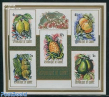 Guinea, Republic 1974 Tropical Fruit S/s, Imperforated, Mint NH, Nature - Fruit - Obst & Früchte