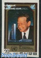 Korea, North 1980 Dag Hammarskjold 1v, Imperforated, Mint NH, History - Nobel Prize Winners - United Nations - Prix Nobel