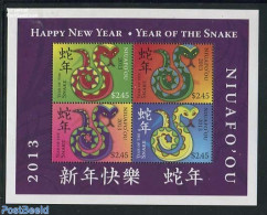 Niuafo'ou 2013 Year Of The Snake 4v M/s, Mint NH, Nature - Various - Snakes - New Year - Nieuwjaar