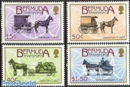 Bermuda 1988 Coaches 4v, Mint NH, Nature - Transport - Horses - Coaches - Postkoetsen