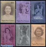 Papua New Guinea 2003 Silver Coronation 6v, Mint NH, History - Kings & Queens (Royalty) - Royalties, Royals