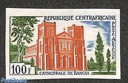 Central Africa 1964 Bangui Cathedral 1v, Imperforated, Mint NH, Religion - Churches, Temples, Mosques, Synagogues - Kerken En Kathedralen