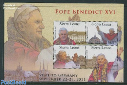Sierra Leone 2012 Popes Benedict XVI Visit To Germany 4v M/s, Mint NH, History - Religion - Germans - Pope - Popes