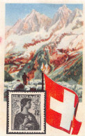 Cacao Et Chocolat - La Poste Internationale - Flag And Stamp Chromo Kwatta -  Switzerland - Other & Unclassified