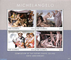 Gambia 2012 Sistine Chapel Ceiling 4v M/s, Mint NH, Art - Michelangelo - Paintings - Gambia (...-1964)