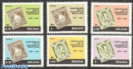 Bolivia 1968 Stamp Centenary 6v, Mint NH, 100 Years Stamps - Stamps On Stamps - Briefmarken Auf Briefmarken