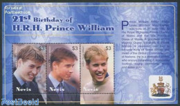 Nevis 2003 Prince William 3v M/s, Mint NH, History - Kings & Queens (Royalty) - Royalties, Royals