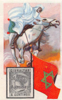 Cacao Et Chocolat - La Poste Internationale - Flag And Stamp Chromo Kwatta -  Morocco - Other & Unclassified