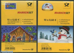 Germany, Federal Republic 2014 Christmas 2 Foil Booklets, Mint NH, Religion - Christmas - Stamp Booklets - Nuovi