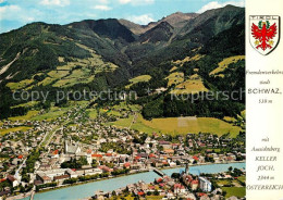 73588404 Schwaz Tirol Fliegeraufnahme Mit Kellerjoch Pfarrkirche Und Burg Freund - Sonstige & Ohne Zuordnung