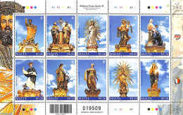 Malta 2018 Holy Statues 10v M/s, Mint NH, Religion - Religion - Art - Sculpture - Escultura