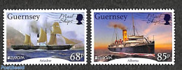 Guernsey 2020 Mailships 2v, Only EUROPA Stamps, Mint NH, History - Transport - Europa (cept) - Ships And Boats - Barcos