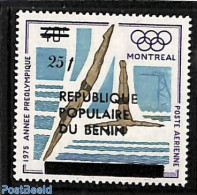 Benin 1985 Overprint 25f On 40f, Mint NH, Sport - Olympic Games - Swimming - Unused Stamps