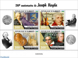 Djibouti 2022 290th Anniversary Of Joseph Haydn, Mint NH, Performance Art - Music - Musical Instruments - Art - Compos.. - Muziek