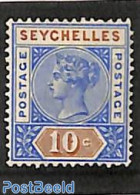 Seychelles 1890 10c, Type II, Stamp Out Of Set, Unused (hinged) - Other & Unclassified