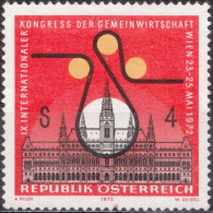 1972, Austria, Public Services, Buildings, City Halls, Conferences, Government Buildings, NH (*), Mi: 1388 - Ungebraucht