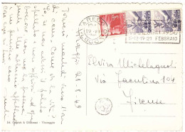 CARTOLINA VIAREGGIO PINETA ANNULLO TARGHETTA VIAREGGIO - 1946-60: Poststempel