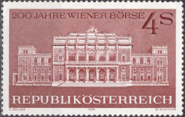 1971, Austria, Vienna Stock Exchange, Buildings, Trade, MNH(**), Mi: 1367 - Nuevos