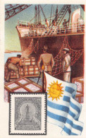 Cacao Et Chocolat - La Poste Internationale - Flag And Stamp Chromo Kwatta - Uruguay - Sonstige & Ohne Zuordnung