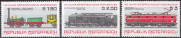 1977, Austria, Austrian Railroads, Locomotives, Railways, MNH(**), Mi: 1559-1561 - Nuovi