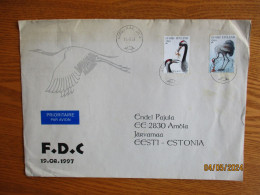 FINLAND CRANE FDC 1997 , 20-3 - Gru & Uccelli Trampolieri
