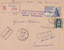 LETTRE 1952 RECOMANDEE TIPASA   RETOUR - Covers & Documents