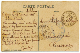 ALPES MARITIMES CP 1915 CANNES FM HOPITAL TEMPORAIRE CASINO MUNICIPAL - Guerre De 1914-18