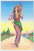 CPSM / CPM 10.5  X 15 Turquie Türkiye (134) Jeune Fille En Costume Traditionnel  Jarre Minaret Illustrateur Yükxel ERTAN - Türkei