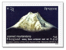 Nepal 2006 Mountains Berge Golden Jubilee First Ascent Manaslu 8163m MNH ** - Népal